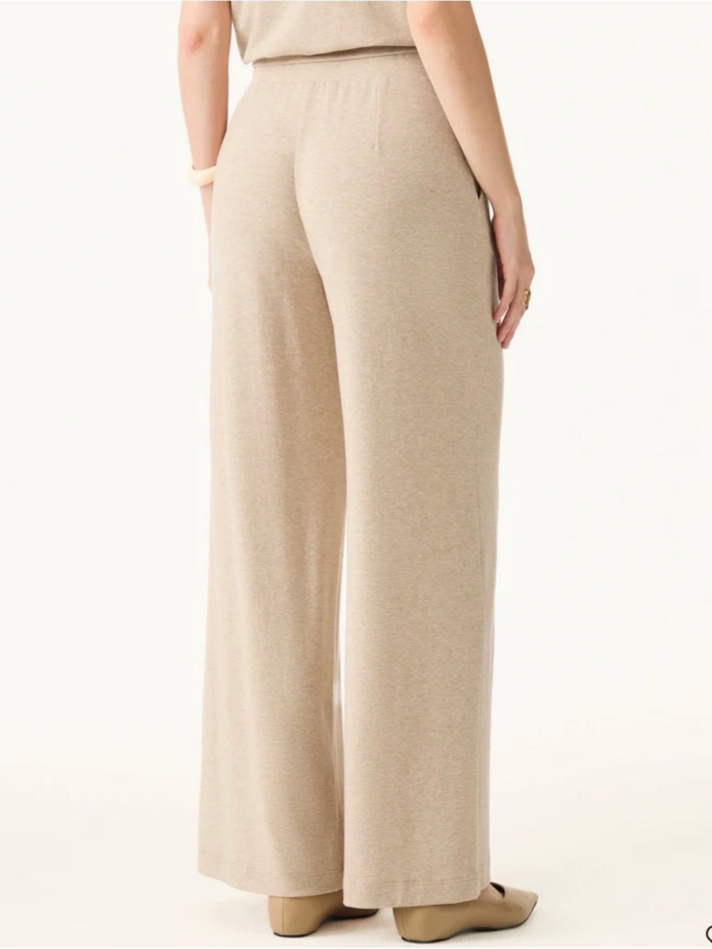 OGL 2Pcs Set Petite Mid Rise Wide Leg Pant Sz M & Crewneck Bra Top Sz S lose fit - Picture 4 of 8